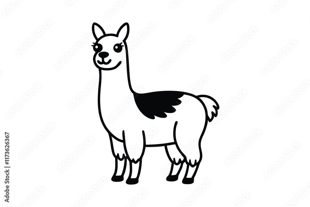 Obraz premium cute-llama-cartoon