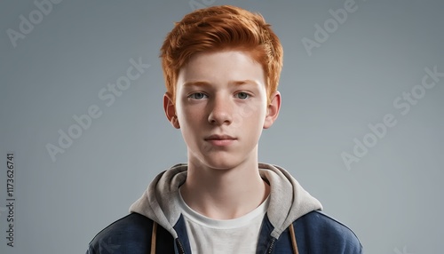 Portrait of a Teenager with Red Hair