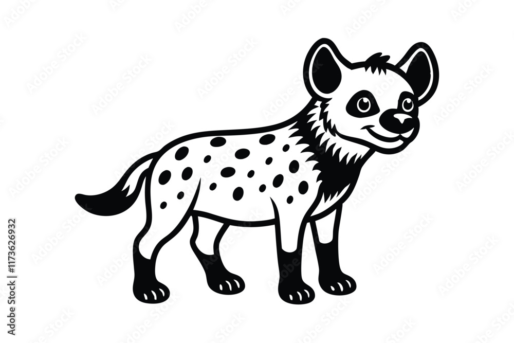 Fototapeta premium cute-hyena-cartoon
