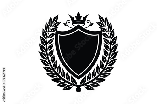  crown shield vector illustration