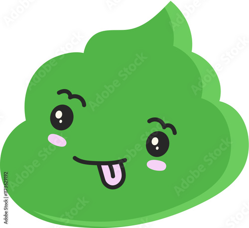 Cute kawaii wasabi illustration.