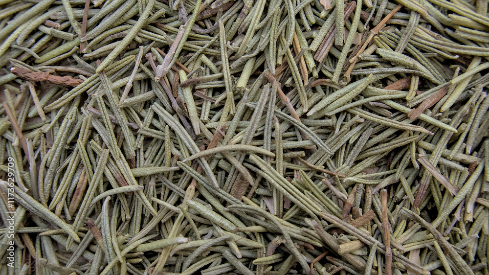 Detailed Macro Shot of Dried Rosemary on Wooden Surface Detailed Macro Shot of Dried Rosemary on Wooden Surface