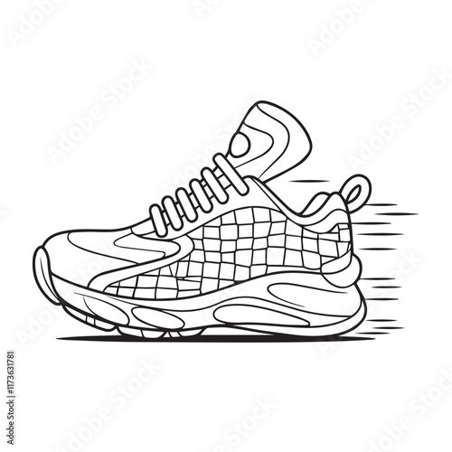 Hand-drawn shoe vector line art, and shoe outline vector and illustration design