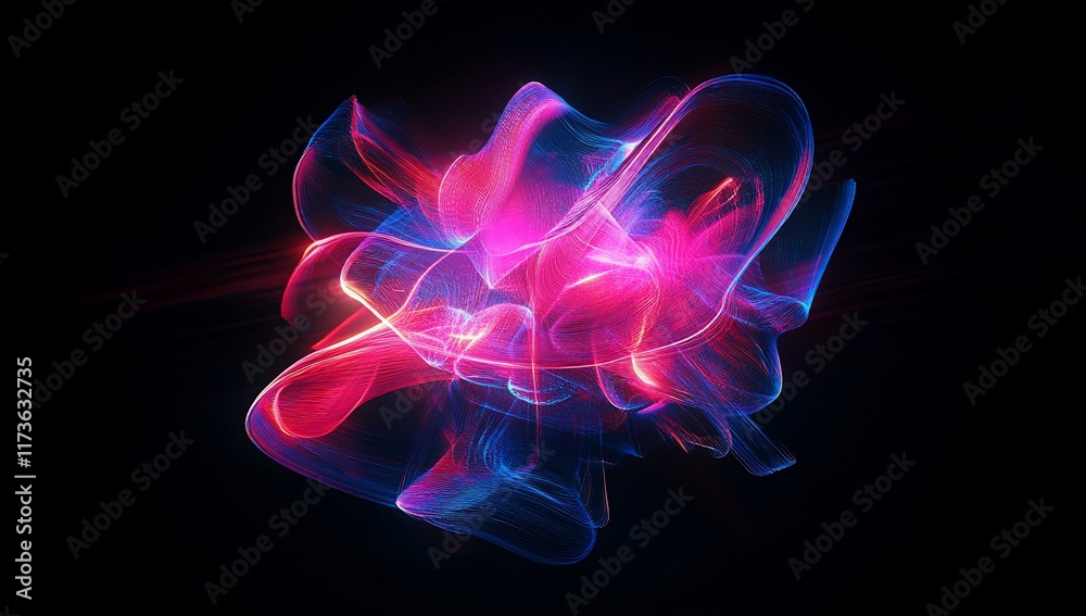 Obraz premium Abstract glowing pink blue energy swirl.