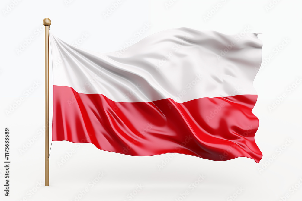 High-quality image of the Polish national flag featuring its iconic red and white colors, displayed on a clean white background. Perfect for patriotic themes, cultural projects, educational materials, High-quality image of the Polish national flag featuring its iconic red and white colors, displayed on a clean white background. Perfect for patriotic themes, cultural projects, educational materials,