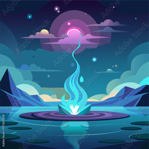 Display background with smoky atmosphere