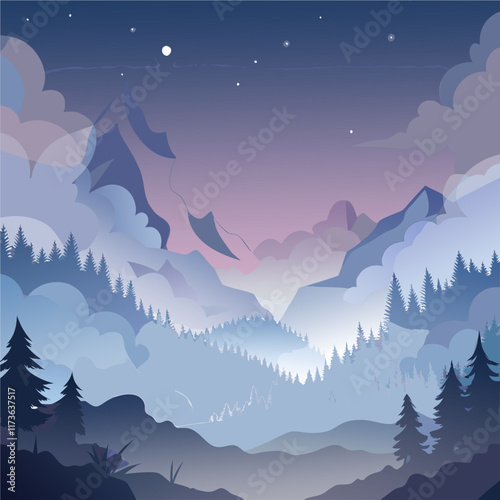Display background with smoky atmosphere