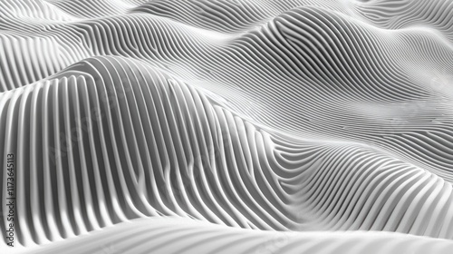Wallpaper Mural Abstract Monochromatic Waves: A Study in Light and Shadow Torontodigital.ca