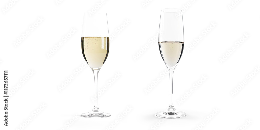 Champagne Flute with Sparkling Champagne on a Transparent Background Champagne Flute with Sparkling Champagne on a Transparent Background