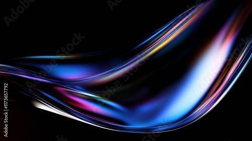 Abstract minimalist design, colorful glass shape, 3d render