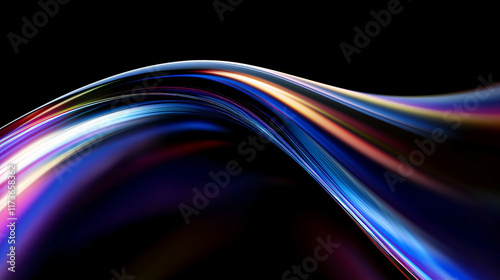 Abstract minimalist design, colorful glass shape, 3d render