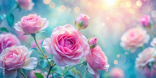 Whimsical Abstract Pink Rose Background: Dreamy Floral Texture for Design Projects