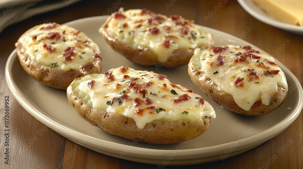 Delicious Baked Potatoes with Cheese and Bacon