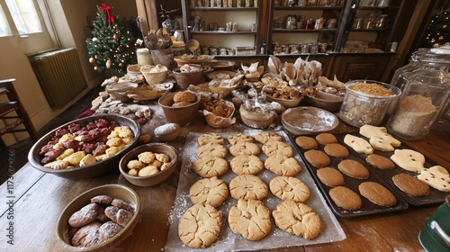 Christmas Bakery Shop Festive Cookies and Treats