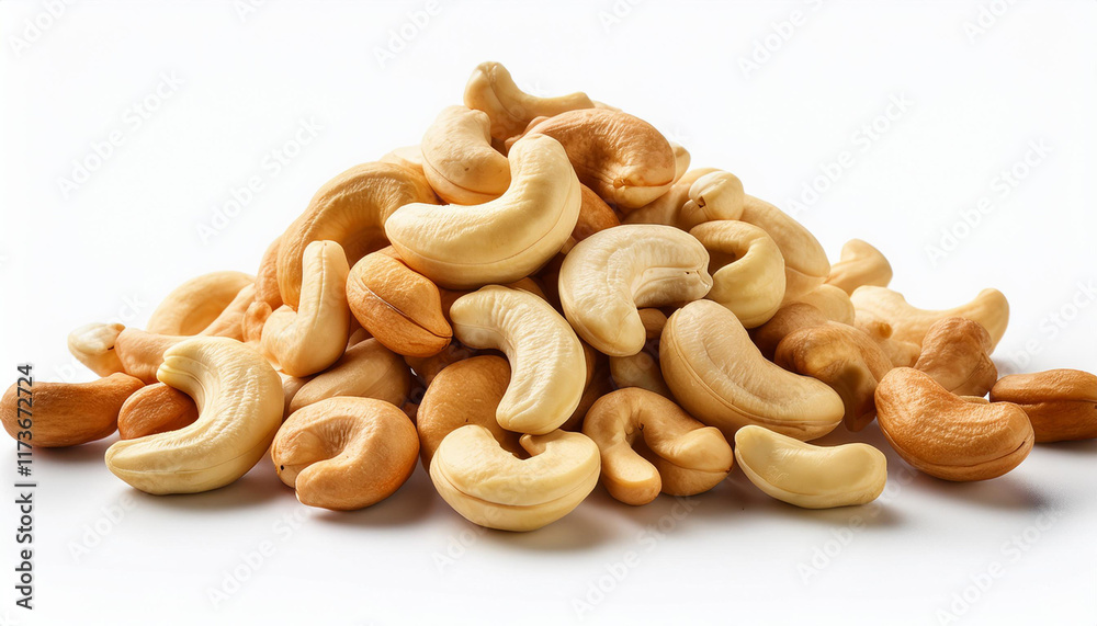 huge pile of cashew nuts isolated on white background huge pile of cashew nuts isolated on white background