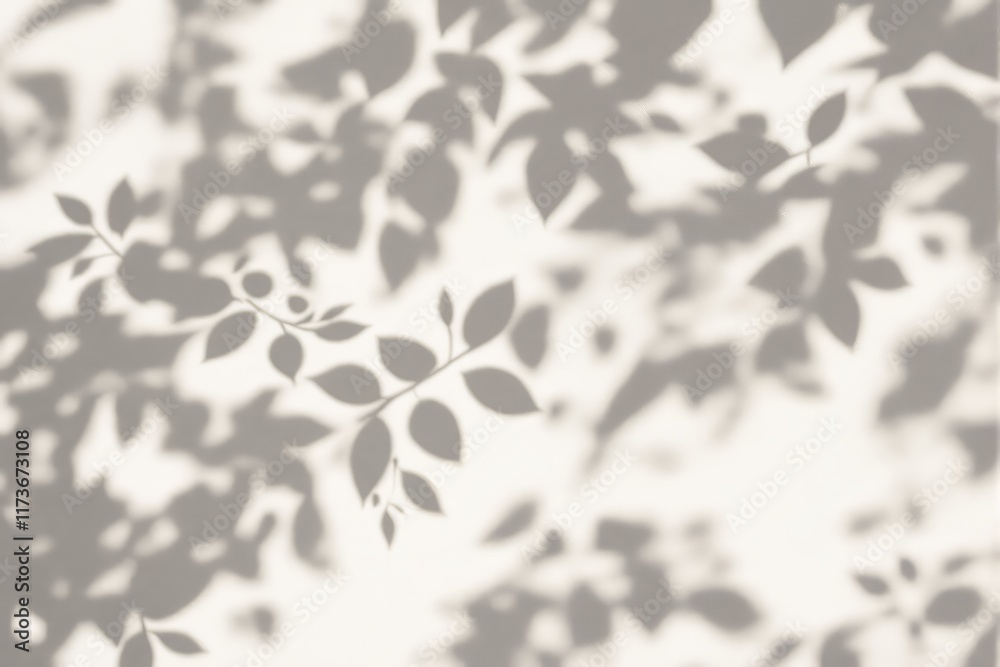 Abstract natural shadows of leaves on a light background concept.