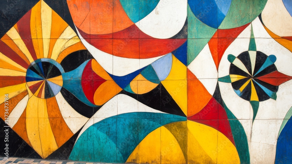 Fototapeta premium Bright Geometric Patterns with Bold Symmetry and Contrast