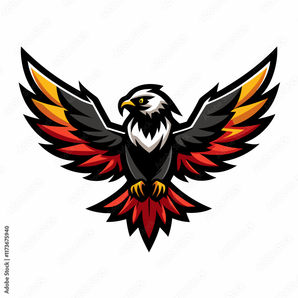 Fototapeta premium eagle, logo, bird, vector, animal, symbol, freedom, wings, flight, majestic, hawk, powerful, nature, bird of prey, emblematic, strong, avian, soaring, national, predator, wildlife, dynamic, protection