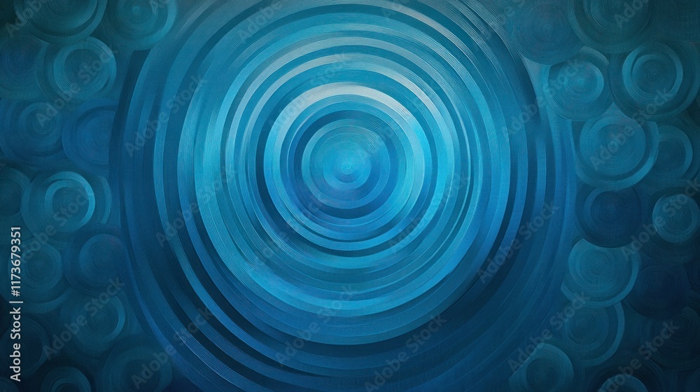 Obraz premium Abstract blue concentric circles background.