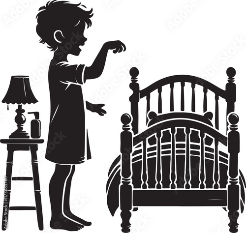 child in bed