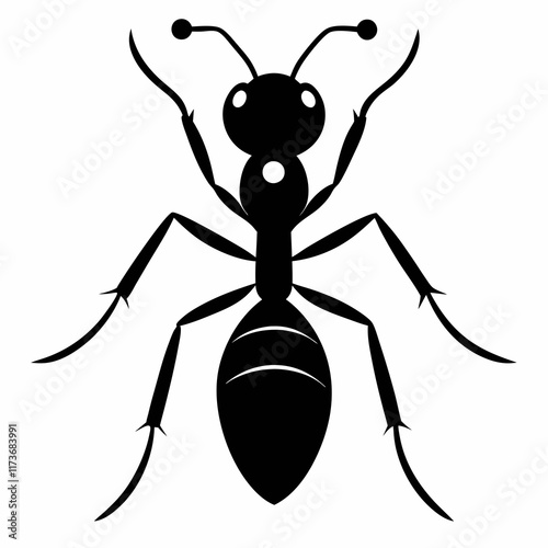 Ant vector silhouette black design white background