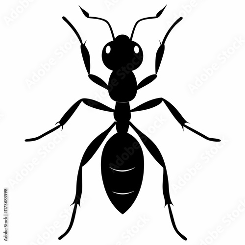 Ant vector silhouette black design white background