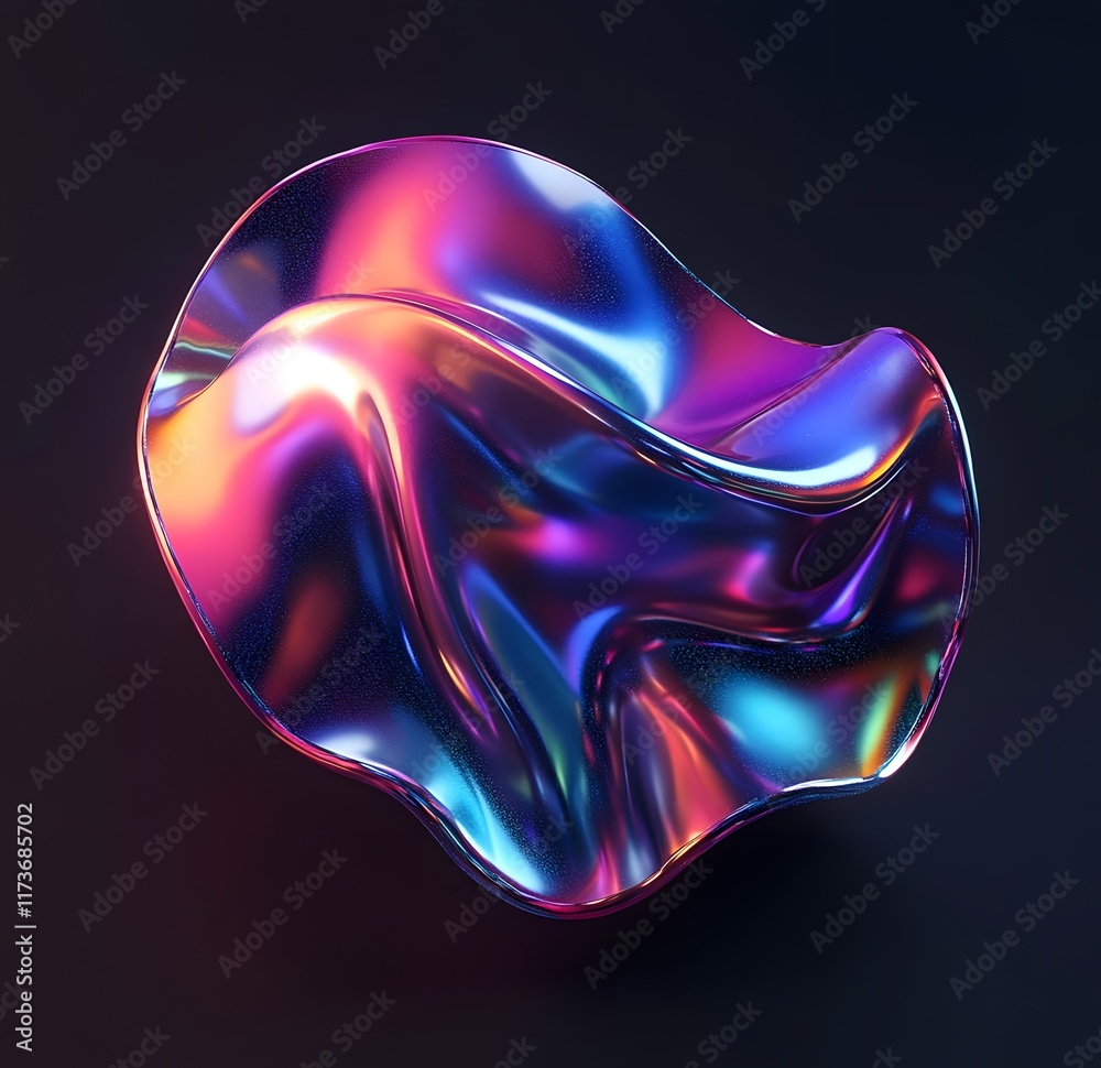 Mesmerizing Iridescent Floating Shape Abstract 3D Digital Art Render Mesmerizing Iridescent Floating Shape Abstract 3D Digital Art Render