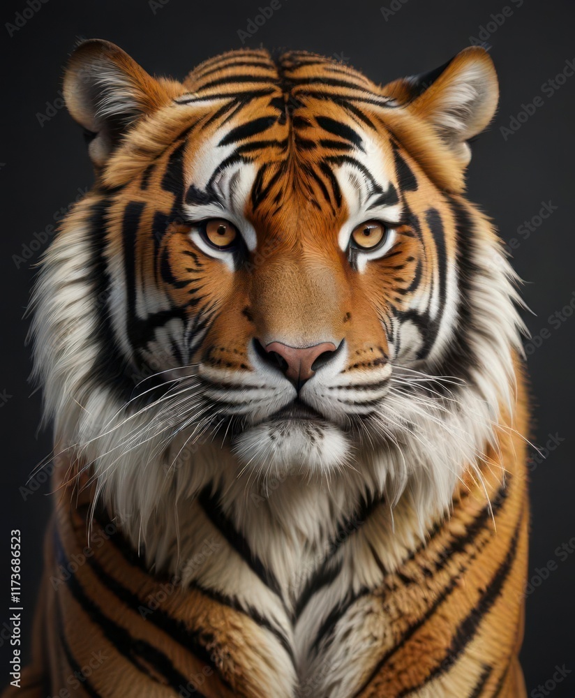 Naklejka premium Bengal tiger's coat with intricate fur pattern, texture, tiger