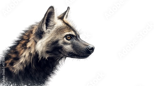 Striking Brown Hyena Portrait: A Detailed Colored Pencil Illustration AI Generated photo