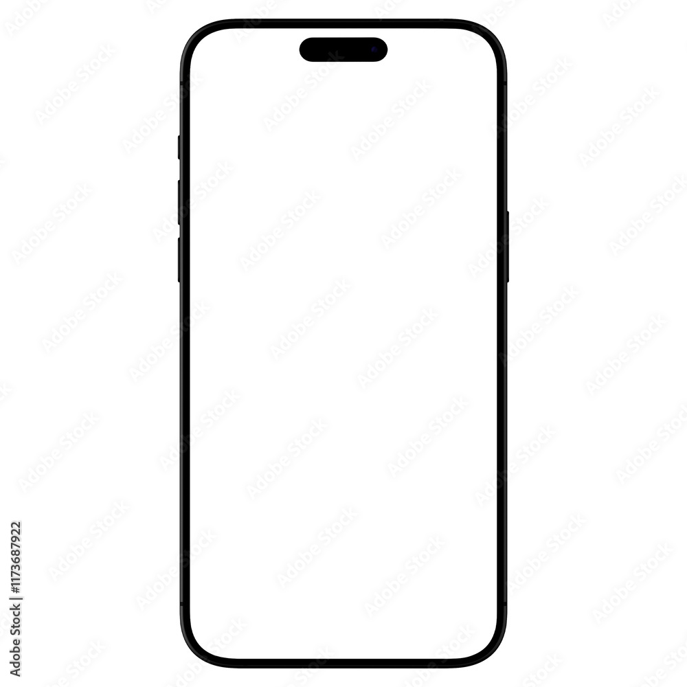 Black smart phone 16 mockup template. Transparent png. Blank screen. Frame only. Front view
Black smart phone 16 mockup template. Transparent png. Blank screen. Frame only. Front view