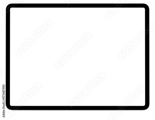 White tablet PC mockup template. Transparent png. Blank screen. Frame only

