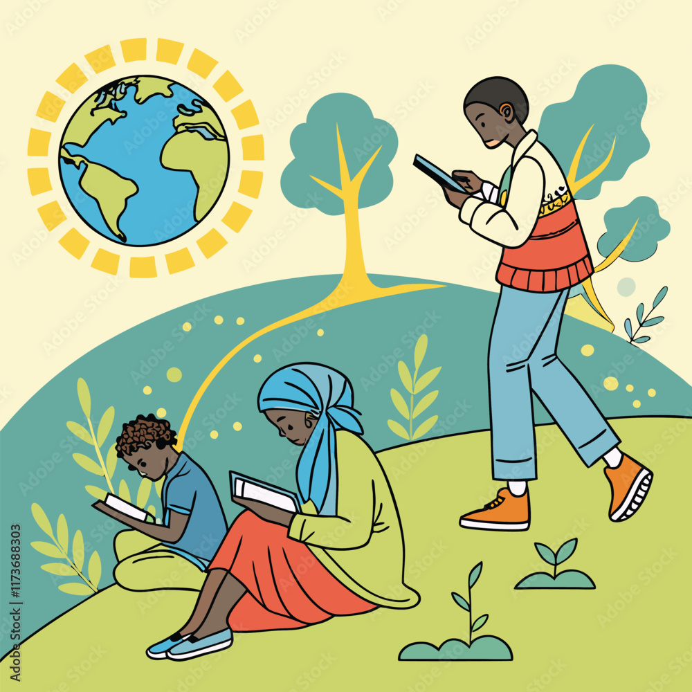 Obraz premium International education day celebration inspired vector art illustration for using any other education purpose