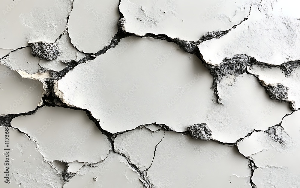 Obraz premium Cracked white paint texture.