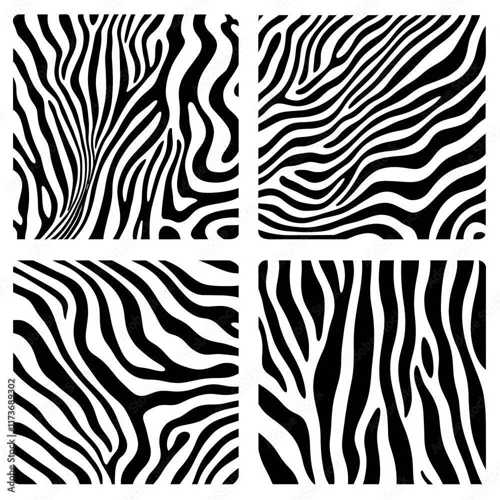 Minimalistic Zebra Stripe Patterns in Black and White Abstract Graphic Design Minimalistic Zebra Stripe Patterns in Black and White Abstract Graphic Design