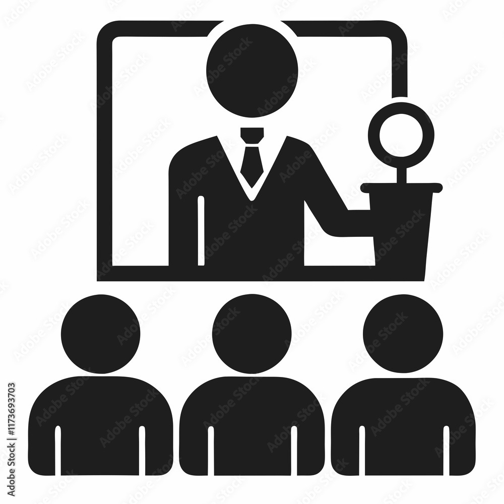 Business Presentation Icon Silhouettes - Vector Design Business Presentation Icon Silhouettes - Vector Design