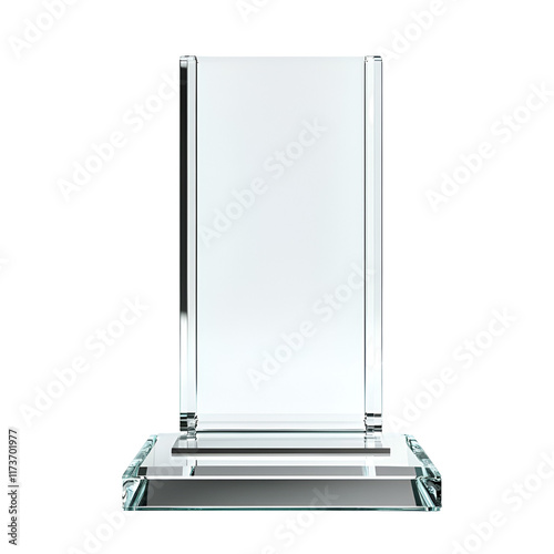 Transparent Glass Award Plaque, Crystal Prize, Blank Template, Achievement Recognition