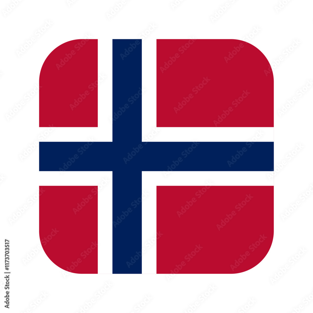 Obraz premium Norway flag rounded square icon