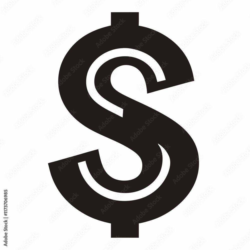 Dollar Sign Icon Silhouette Vector Dollar Sign Icon Silhouette Vector