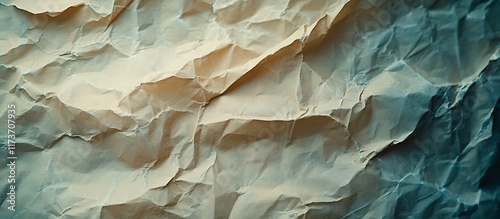 Wallpaper Mural Abstract Crumpled Paper Texture: A Study in Beige and Teal Torontodigital.ca