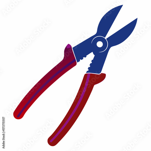 Pruning Shears Black Silhouette Vector on White Background