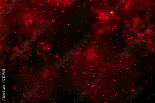 Fototapeta Naklejka Na Ścianę i Meble -  Red nebula in outer space showcasing a cosmic dust and gas formation
