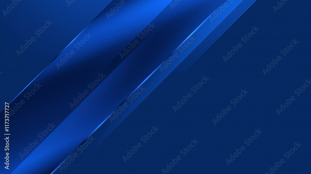 Abstract blue glass background. Digital geometric blue layout. Stripes intro template. Simple corporate blue background. 60 fps 4K HD.