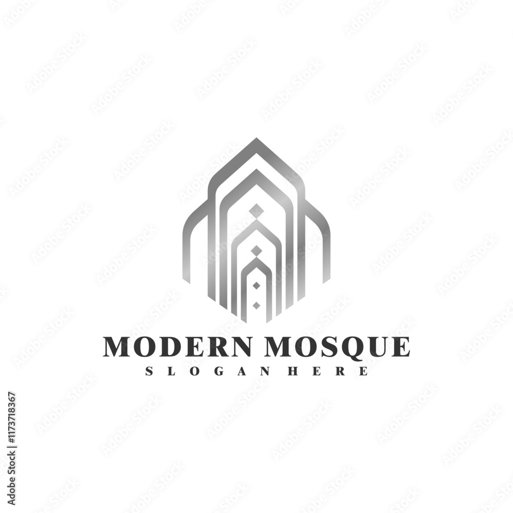 Fototapeta premium Mosque logo vector illustration. Modern Mosque logo design concept template