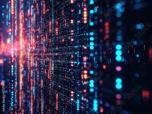 Wallpaper Mural Dynamic digital abstract background with technicolor particles virtual environment graphic design futuristic concept Torontodigital.ca