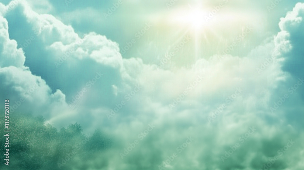Fototapeta premium Sky Blue Stunning Fluffy Clouds Perfect Day