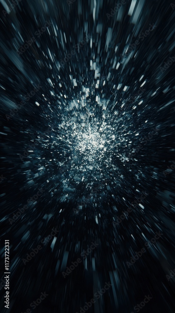 Obraz premium Dynamic cosmic light burst digital space abstract visualization futuristic environment immersive viewpoint sci-fi concept