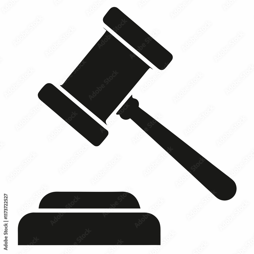 Silhouette of Auction Gavel Icon - Vector Design Silhouette of Auction Gavel Icon - Vector Design