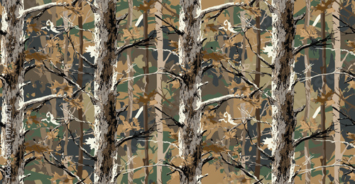 Trendy camouflage military pattern. Vector camouflage pattern for clothing design. Hunting camouflage texture