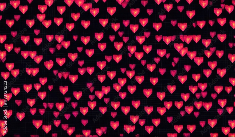 A vibrant pattern of hearts intertwined leaves, creating a dynamic and romantic design. A vibrant pattern of hearts intertwined leaves, creating a dynamic and romantic design.