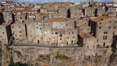 Aerial Flyover of Pitigliano’s Historic Architecture